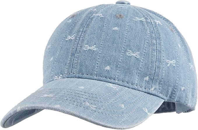 Hoce Fashion Rhinestone Denim Baseball Cap Studded Bling Hat for Women