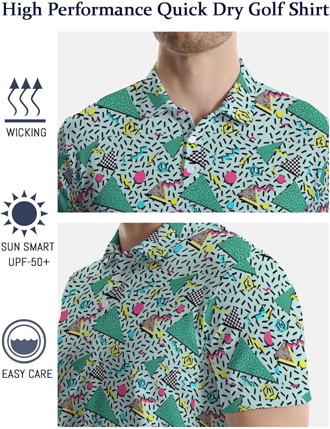 Mens Golf Shirts Golf Polo Shirts for Men Short Sleeve Polo Shirts Golf Gifts