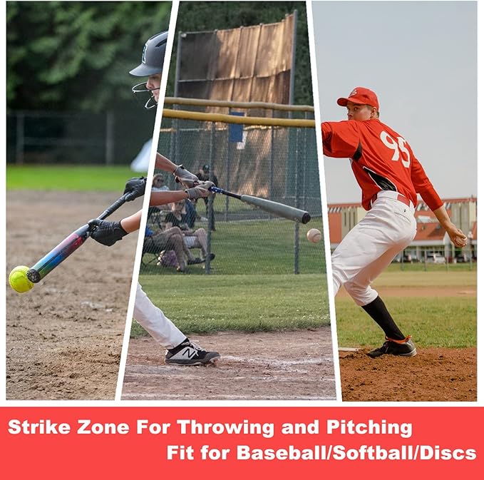 Strike Zone Target for Baseball Softball net, Throwing Pitching Hitting Batting Catching Practice Target, Pitcher Accuracy Training Aids