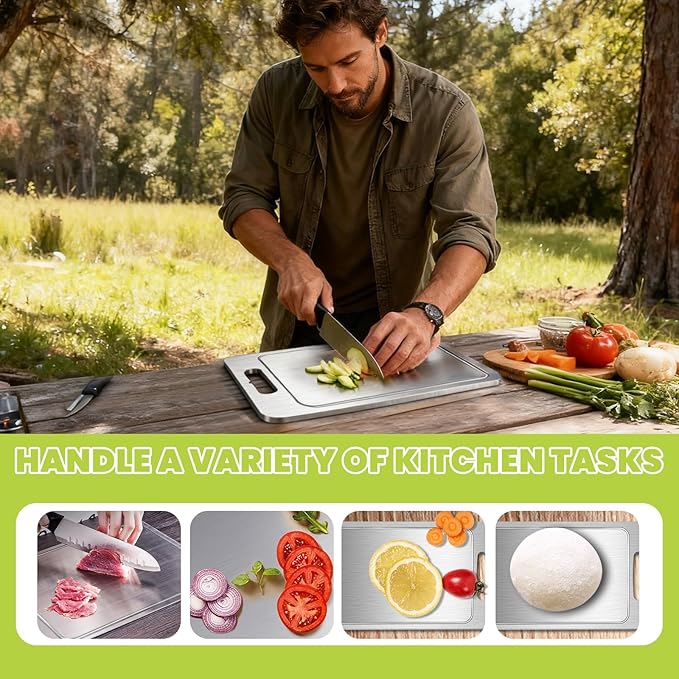 Titanium Cutting Board with Juice Groove-Pure Titanium Cutting Boards - Image 6