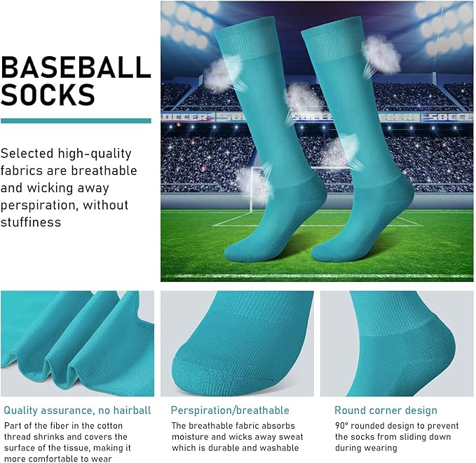 Zhanmai Baseball Belt and Socks Combo, Adjustable Elastic Belt and Softball Socks, Multiple Sizes for Youth Boys Girls, Adult