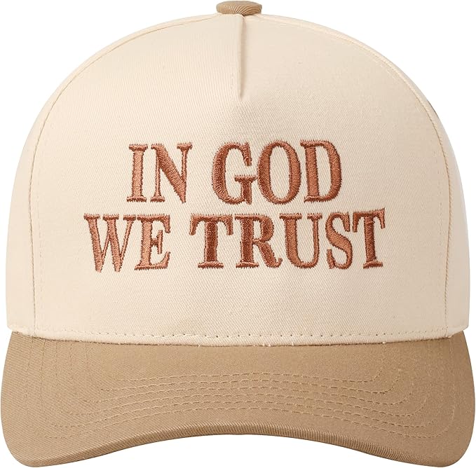 MIRMARU Two-Tone Vintage Canvas Trucker Hats for Men & Women, Adjustable Size Baseball Caps with Trendy Embroidered Design