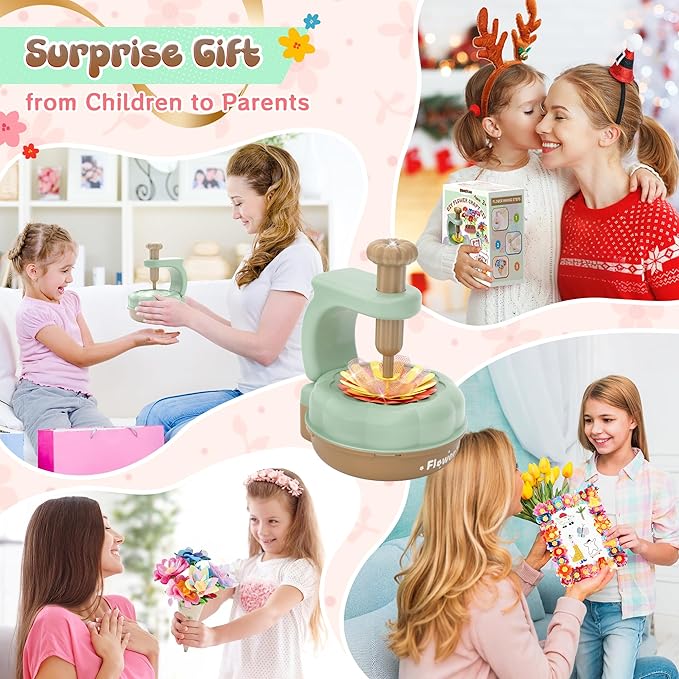 GirlsHome 300+PCS Fabric Flower Bouquets Toys, DIY Flower Crafts Kits - Image 8