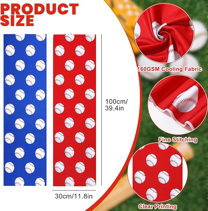 2pcs Baseball Cooling Towels for Bogg Bag – 160GSM Breathable Ice Towels, Thickened Chilly Sports Accessories for Beach/Gym/Travel/Workout, Bogg Bag Companion,Sweat-Absorbing/Quick-Drying