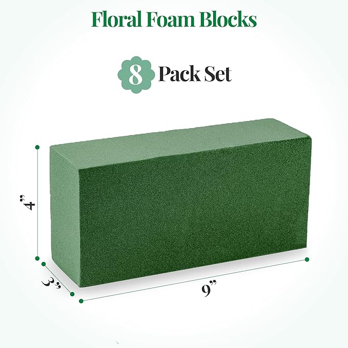 Noe & Malu 8 Pcs Floral Foam Blocks Florist Flower Foam Green Bricks Applied - Image 2