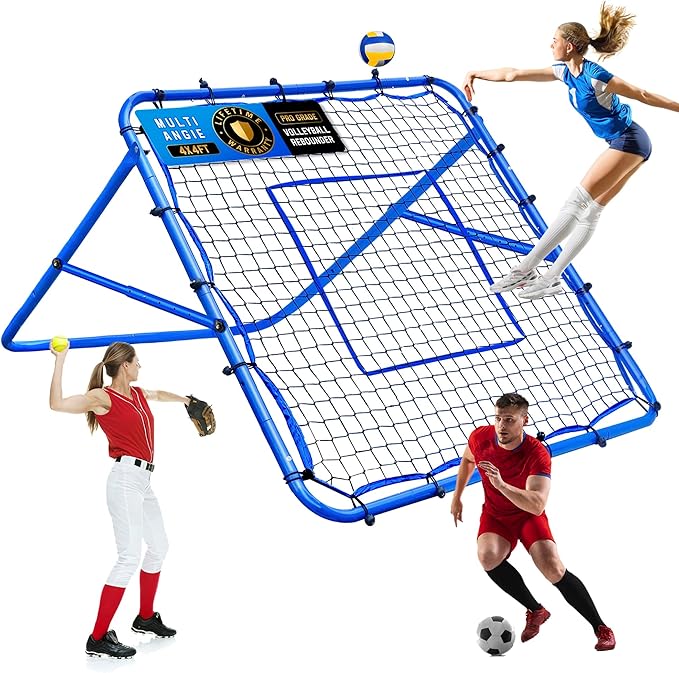 Volleyball Baseball Rebounder Net, Softball Rebounder Pitchback Net Quick Adjustments, Quick Adjustments Lacrosse Bounce Back Practice Equipment, Ideal for Outdoor Indoor and Backyard Training