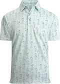 Alex Vando Mens Golf Shirt Moisture Wicking Quick-Dry Print Performance Polo Shirts for Men