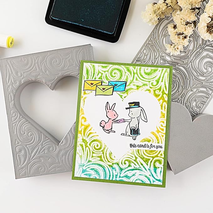 BAOFALI 2 Pcs Heart Cut Stamping Foam Grey Moldable Foam Stamps Plastic Dry - Image 7