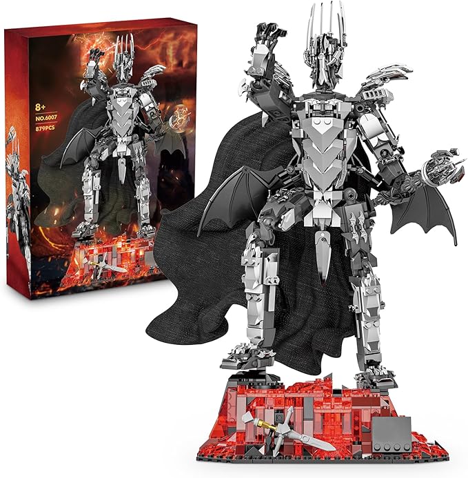 Dark Lord Building Set with Light Magma Base, Creative Demon Mech Display Model by TOYPLAYER