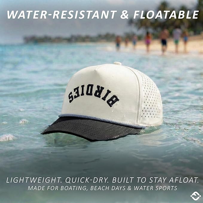 Funky Junque Performance Waterproof Golf Rope Hat – Cool Breathable Workout 5 Panel Snapback Cap for Men