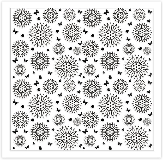 CHGCRAFT Sunflowers Polymer Clay Texture Sheets Butterfly Silicone Texture - Image 8