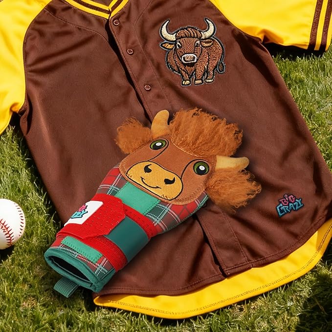 Big Crazy Baseball Sliding Mitt Youth and Adult, Drippy Drip Accessory, Flexible Breathable Durable, Funny Design Beer Bear Ice Cream Cow