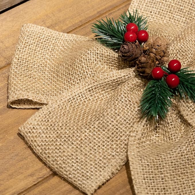LaRibbons 2 Pcs 6 Inch Burlap Wide Fabric Craft Ribbon, 10 Yard Per Roll - Image 3