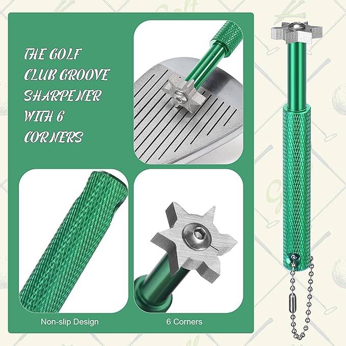 Syhood 21 Pcs Golf Accessories Kit Cleaning Kit Include Golf Brush, Towel, Groove Sharpener, Divot Repair Tool, Ball Alignment Portable Tool Gifts for Men or Women