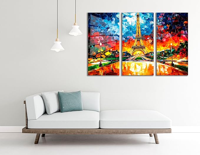 SpiritualHands Paris Eiffel Tower Glass Wall Art Oil Painting - Image 9