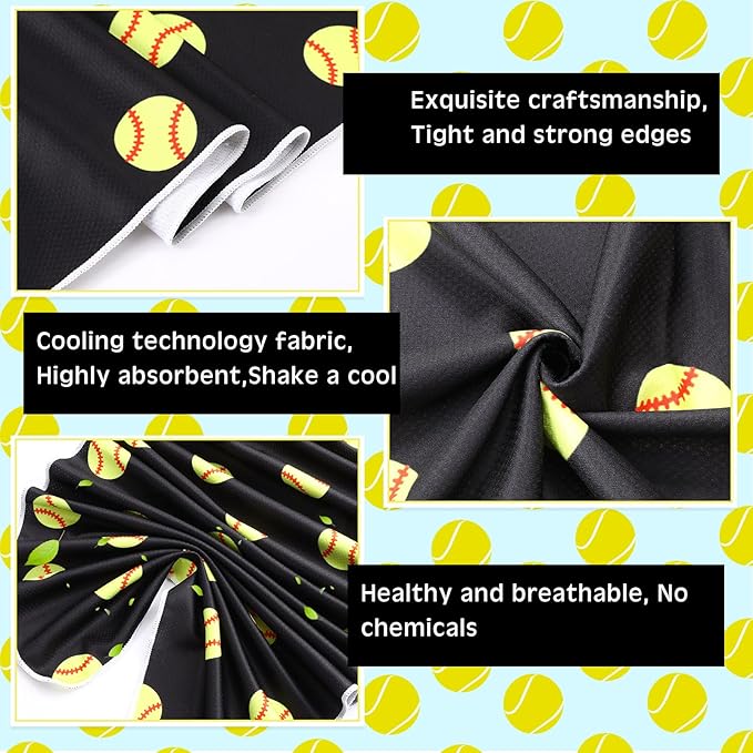 FuWeave 12 Pcs Cooling Towel 40 x 12 Inch Basketball Baseball Football Volleyball Soccer Softball Microfiber Fast Drying Towel for Gift Women Men