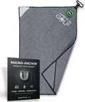 Magnetic 3-Stage Cleaning System Golf Towel - Microfiber Rag with Magnet for Golfcart Bags for Men and Women Golfers Accessories (Gunmetal Grey, 16" x 24" Stubby)