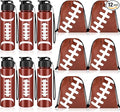 Olgaa 12 Pcs Football Party Favors Include 6 Pcs Water Bottle 20 oz 6 Pcs Drawstring Bag Sports Themed Reusable Drink Bottles Bulk Accessories for Players Lovers Team Gifts (Football)