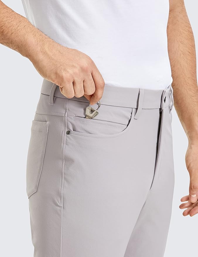 CRZ YOGA All Day Comfy 5-Pocket Golf Pants for Men - 28"/30"/32"/34" Quick Dry Lightweight Casual Work Stretch Trousers