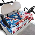 Golf Cart Seat Covers, Universal Golf Cart Seat Towel Blanket with 4 Front Pockets & Nonskid Bottom Fits for Club Car 2 Person Seats Golf Carts