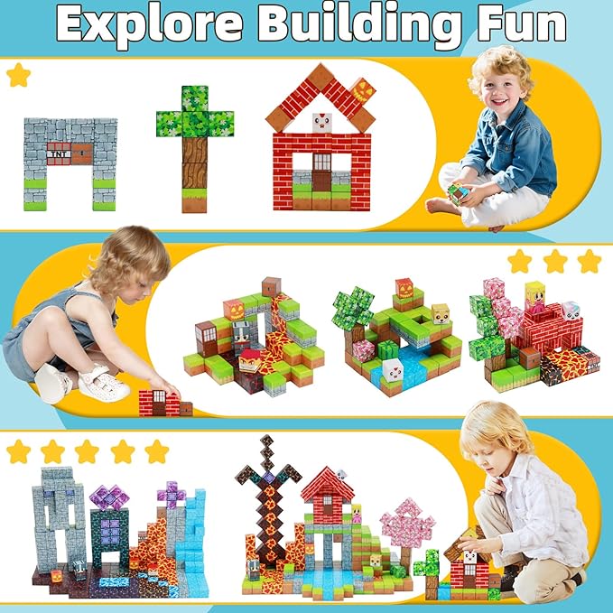 EchoPlan 150PCS Magnetic Blocks, Magnetic Building Blocks, STEM Constructions - Image 5