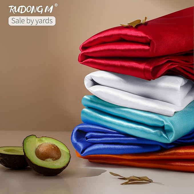 RUDONG M White Satin Fabric by The Yard, 3 Yard x 60 Inch Wide Silky Charmeuse - Image 3