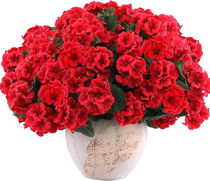 Hananona 6 Pcs Artificial Geranium Flowers - Image 3