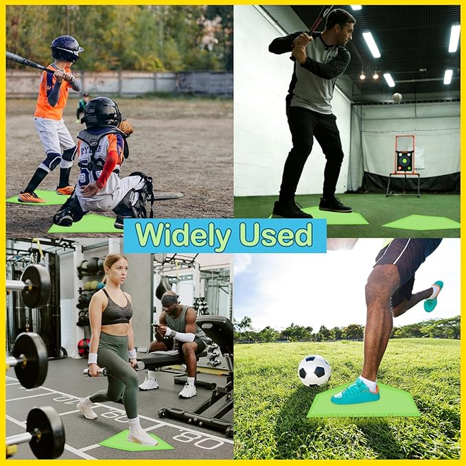 Glow-in-the-Dark Baseball Rubber Bases - 2/3/4 Piece Home Plates for Pitcher's Daily Strength and Agility Training, Backyard Practice, Adult for Softball Kickball Baseball Play and Playground Practice