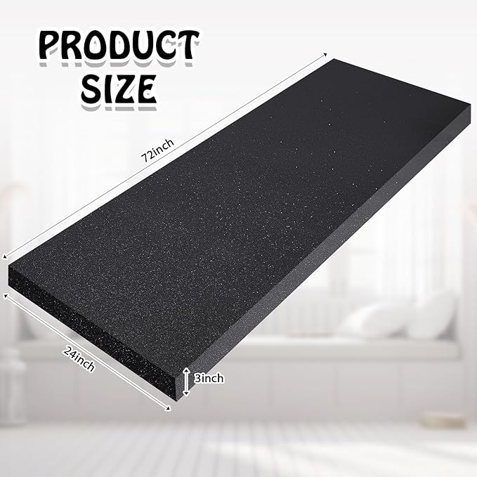 Amylove Polyurethane Foam 24" x 72" High Density Cushion Upholstery Foam Sheet - Image 2