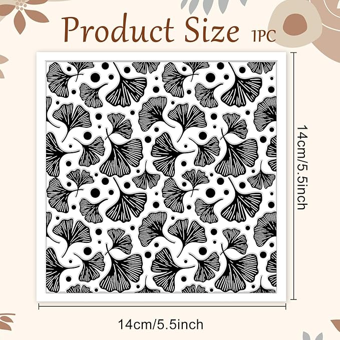 CHGCRAFT Ginkgo Biloba Plant Polymer Clay Texture Sheets Ginkgo Leaf Pattern - Image 2