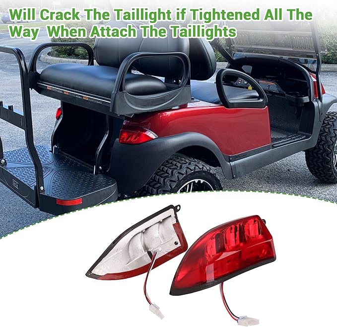 10L0L Golf Cart Tail Lights for Club Car Precedent 2004-Up and Tempo 2018-Up Models - Replacement Taillight Driver and Passenger Rear Lights 12V with 3 Pin Molex Quick Connector Wired