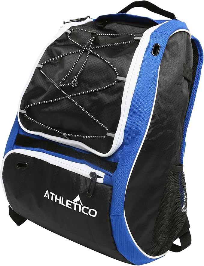 Athletico Baseball Bat Bag - Backpack for Baseball, T-Ball & Softball Equipment & Gear for Youth and Adults | Holds Bat, Helmet, Glove, & Shoes |Shoe Compartment & Fence Hook