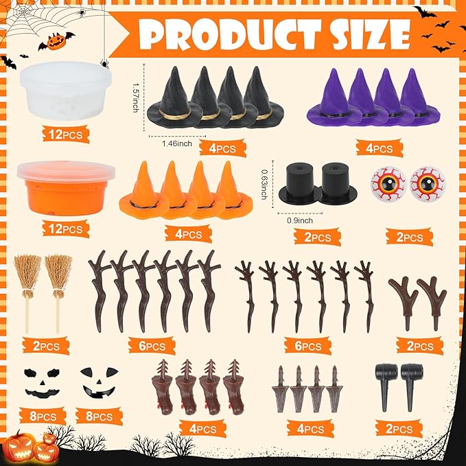 YOGFIT 72 Pack Halloween Pumpkin DIY Craft Clay Kit - Image 2