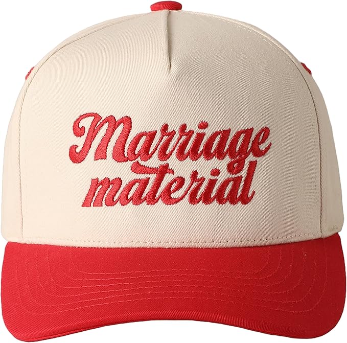 MIRMARU Two-Tone Vintage Canvas Trucker Hats for Men & Women, Adjustable Size Baseball Caps with Trendy Embroidered Design