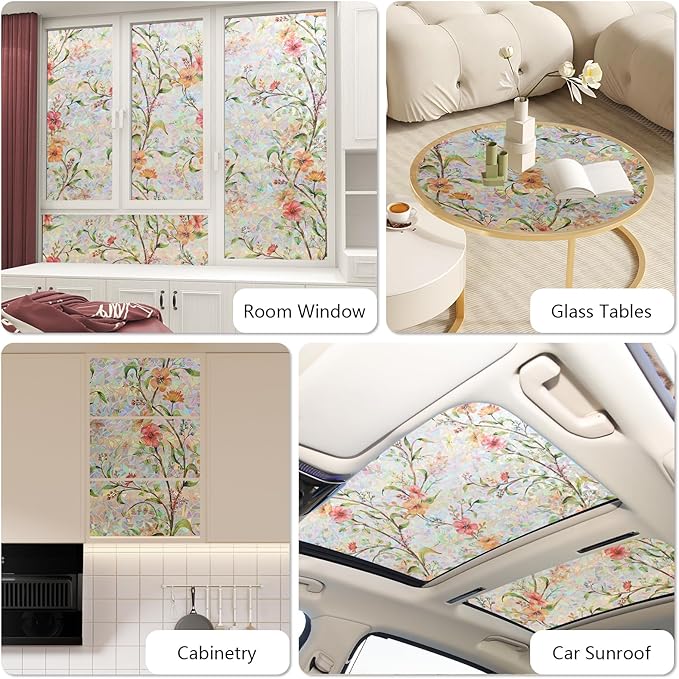 NINETREX Window Privacy Film, Stained Glass Window Film, Rainbow Decorative - Image 5