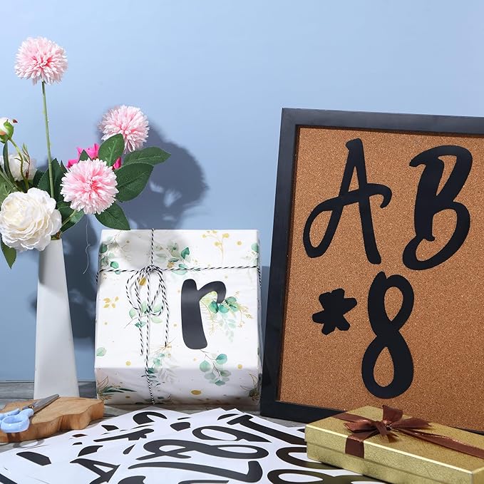 Outus 576 Pieces 8 Sheets Letters Stickers Self Adhesive Vinyl Letter Alphabet - Image 3
