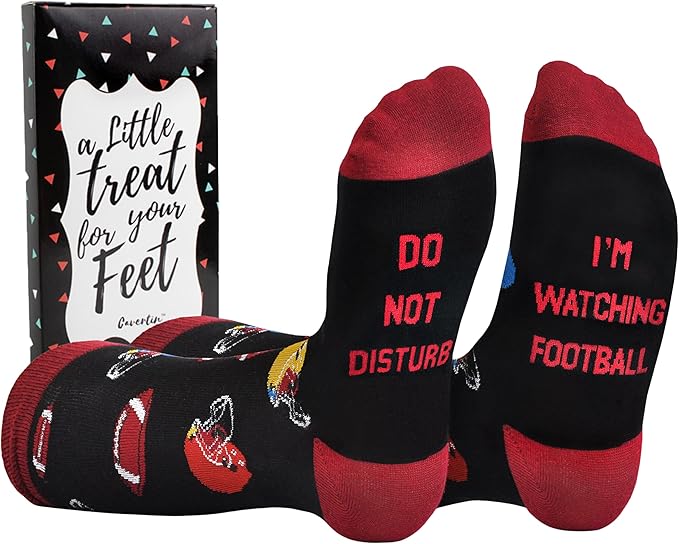 Cavertin Men's Funny Socks Hunting Fishing Football Baseball Gaming Golf Taco Pizza Bacon Christmas Gift for Men