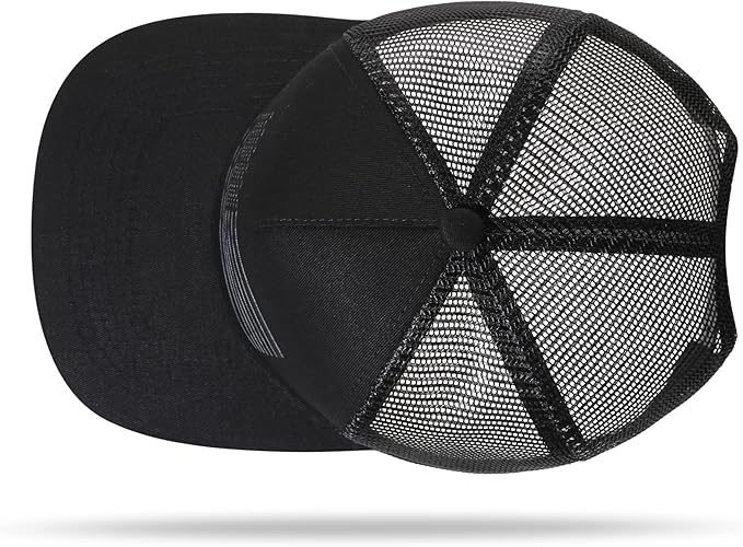 UALON Baseball Cap, Snapback Trucker Hat for Men & Women with American Flag and Adjustable, Breathable Mesh, Flat Bill Hats