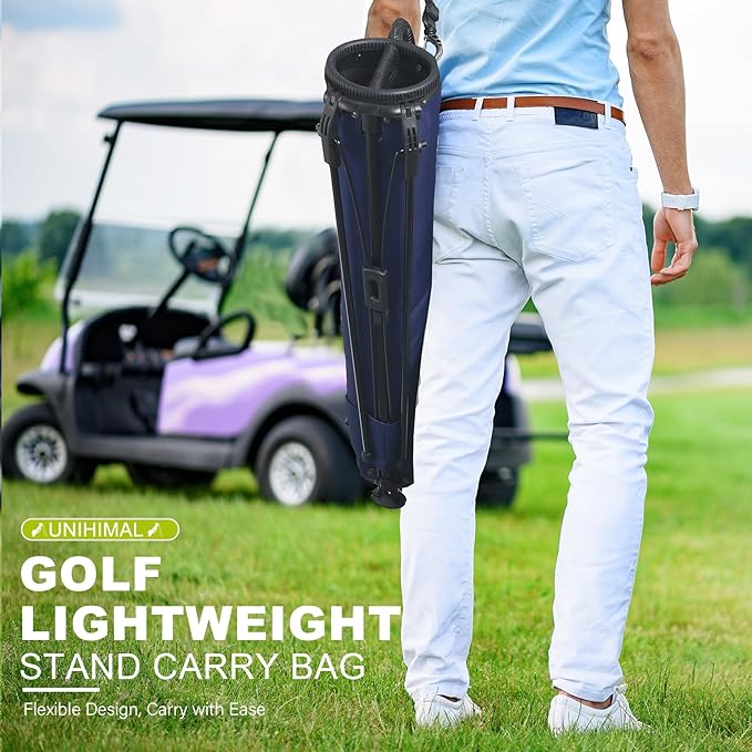 UNIHIMAL Golf Lightweight Stand Carry Bag– Easy to Carry and Durable Pitch n Putt Golf Bag for The Driving Range, Par 3 and Executive Courses–31.5 inches Tall