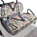 YewatllesGolf Cart Seat Covers, Fit Club Car Seat Cushion, Printed Club Car Accessories Seat Covers, No Nails Required Summer Eagle 250th American Flag