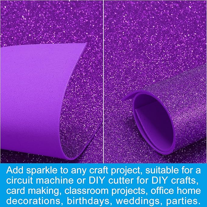 PATIKIL 2mm Thick Non Adhesive Glitter Foam Sheet 16x24inch Light Purple - Image 5