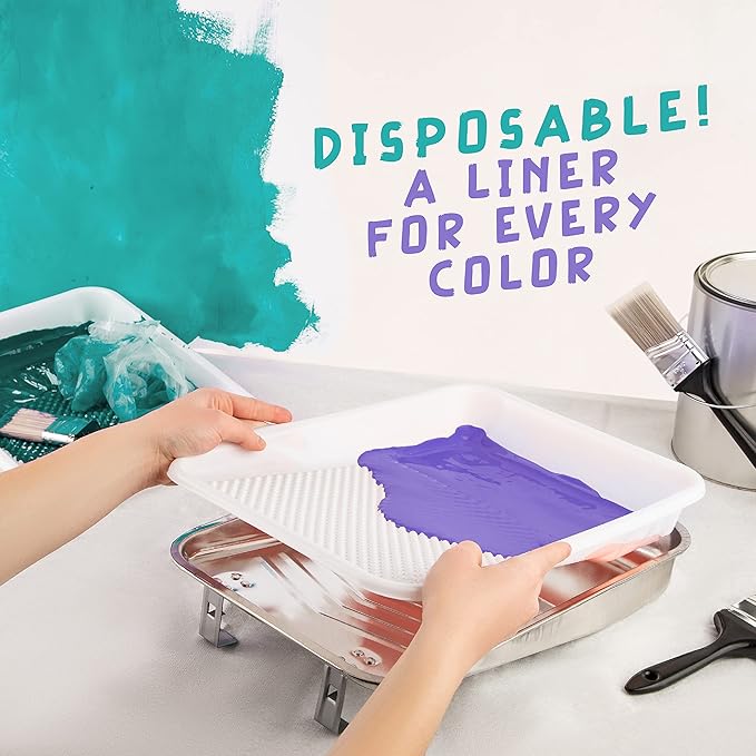 Paint Tray Liners, 1-Qt. Paint Capacity, Overlapping Edges, Fits 9” Metal Paint - Image 4