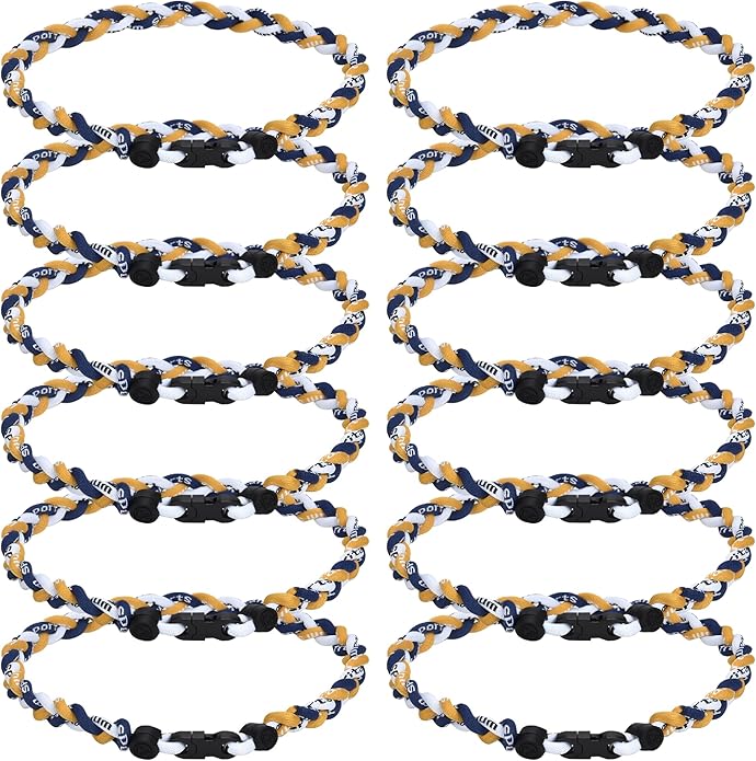 12Pack Baseball Necklaces for Boys, 18inches Braided Rope Tornado Titanium Sports Necklaces, Ideal for Baseball Team Gifts, Party Favors, Baseball Accessories Drip，Multi-Color