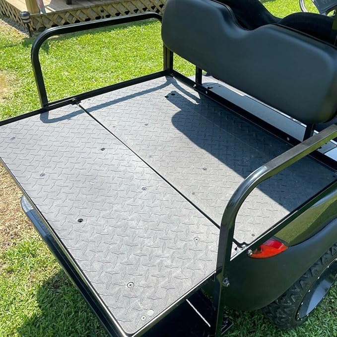 ECOTRIC Golf Cart Folding Rear Seat Kit Compatible with Club Car Precedent/Tempo/Onward (2004-UP) Gas or Electric Models Back Flip Seat Black