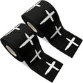 Cross Sports Athletic Tape 2 in x 30 ft 100% Cotton Christian Gift God Jesus Bible Verse Faith White Black Wrap Brace Wrist Ankle Finger Football Baseball Soccer Wrestling (2 Qty: Distressed Wht+Blk)