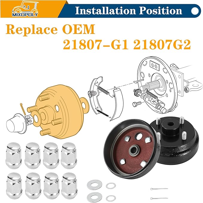 Golf Cart Brake Drum/Hub Assembly for EZGO