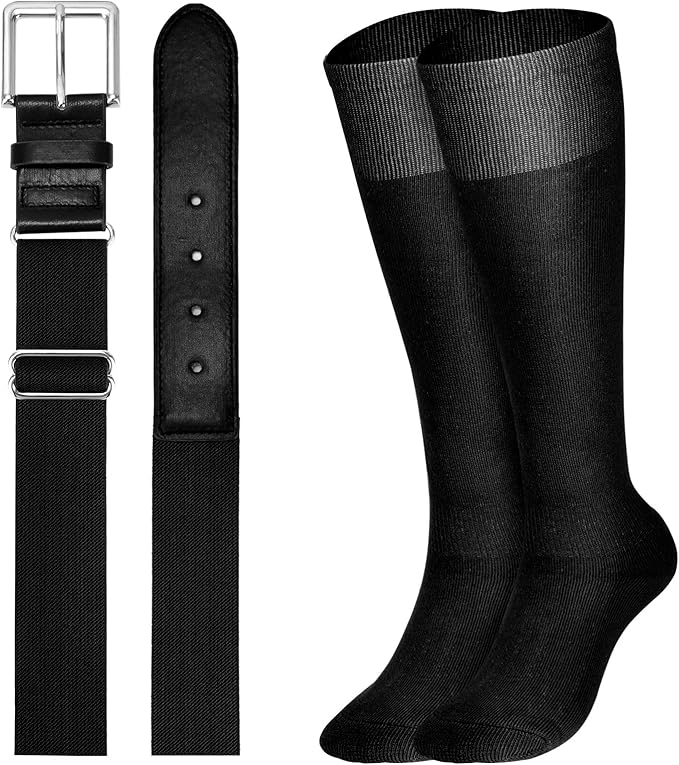 XZQTIVE Baseball Softball Socks and Baseball Softball Belt Combo Set Knee-High Soccer Socks for Kids Youth Adult