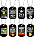Moukeren 24 Pcs Motivational Dog Tag Necklaces Acrylic Dog Tags with Metal Beaded Chain Encouraging Cheerleaders Gifts for Team Favors