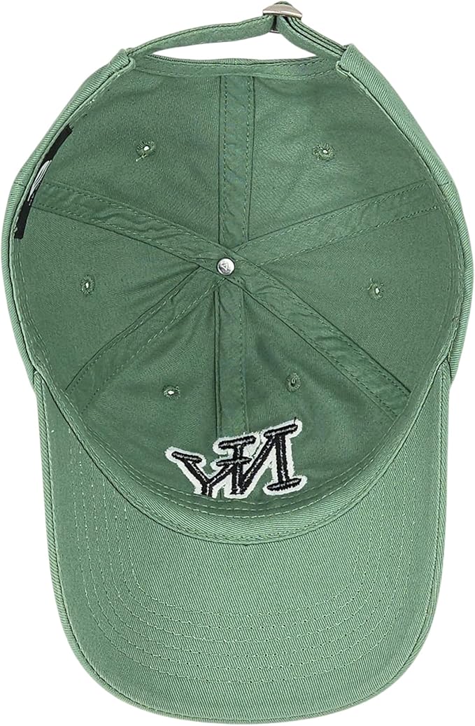 NY 3D Embroidered Cotton Dad Hat – New York Baseball Cap, Adjustable Metal Buckle Strap, Unstructured Low-Profile Style