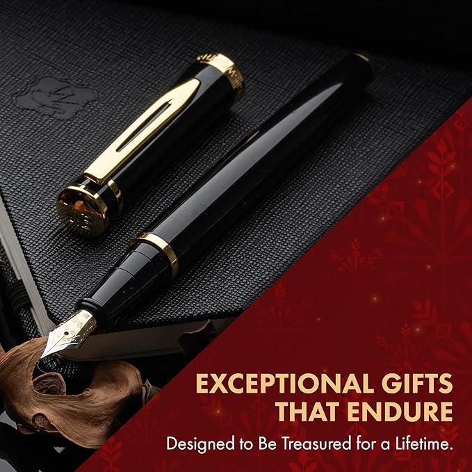 Wordsworth & Black Fountain Pen Set, Medium Nib, Includes 24 Ink Cartridges and - Image 3